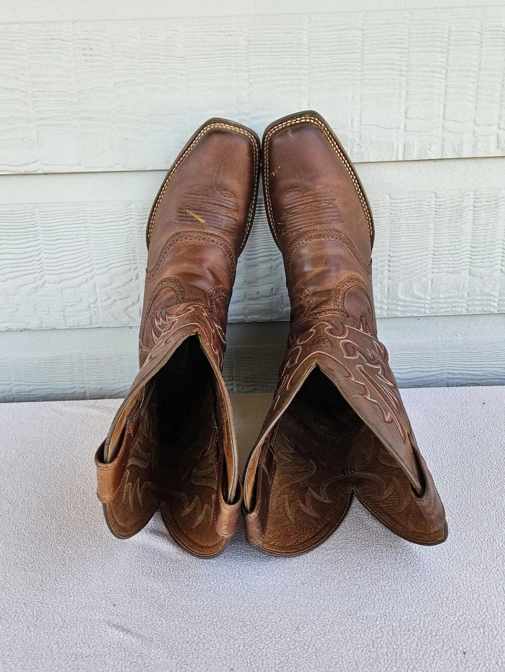 Ariat Legend 35709 Western Cowboy Boot Men SZ 9 D Brown Leather Square Toe Rodeo